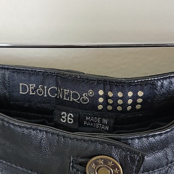Designers Black Genuine Leather Pants size 10 - Picture 7 of 11